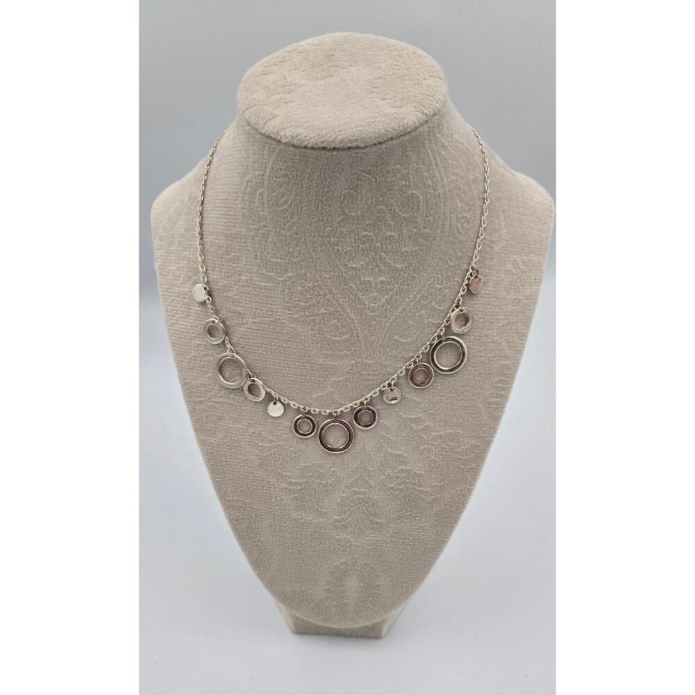 Silver Toned and Copper Toned Circles Necklace by Style